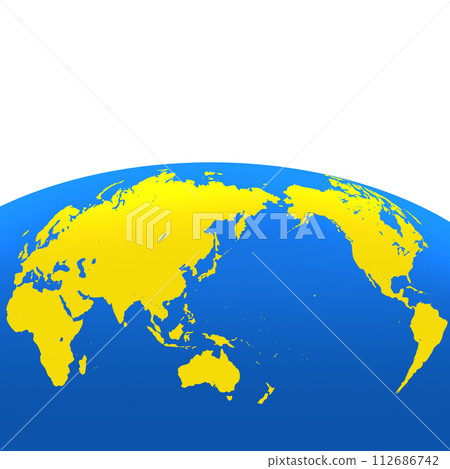 以日本為中心半球的橢圓形世界地圖 以日本為中心半球的橢圓形世界地圖 112686742