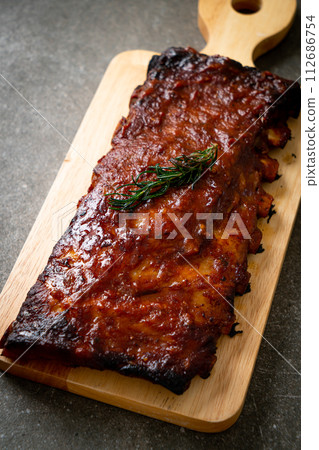 grilled and barbecue ribs pork grilled and barbecue ribs pork 112686754