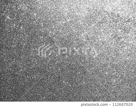Glitter silver Grey Background Texture Glittery Gray Silvery Black Brilliant Twinkle Shiny Glittering Pattern White Bokeh Mockup Holiday Christmas  Light Abstract Backdrop Sparkle Luxury Premium Card. 112687020