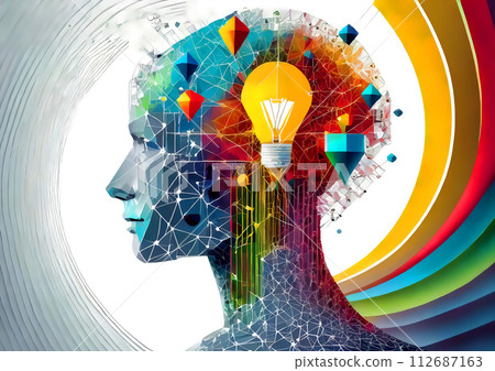 Abstract human silhouette [AI generated image] 112687163