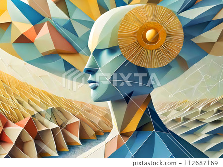 Abstract human silhouette [AI generated image] 112687169