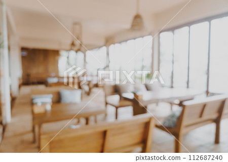 blur hotel lobby and restaurant for background 112687240