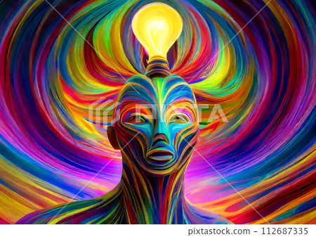 Abstract human silhouette [AI generated image] 112687335