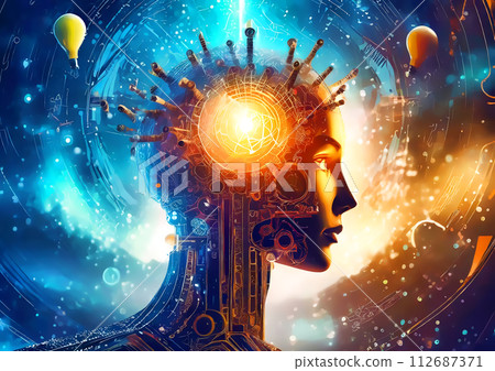 Abstract human silhouette [AI generated image] 112687371