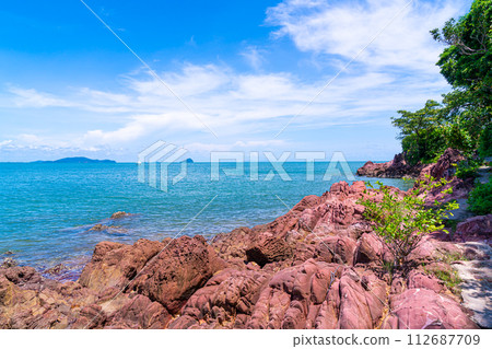 The Pink Coast or Lan Him Chomphu at Chanthaburi in Thailand 112687709