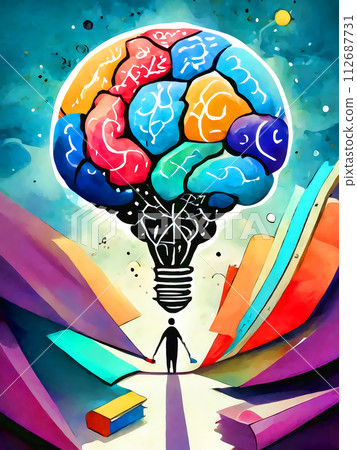 Abstract human silhouette [AI generated image] 112687731