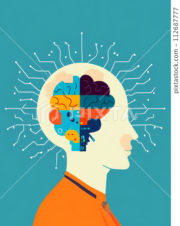 Abstract human silhouette [AI generated image] 112687777