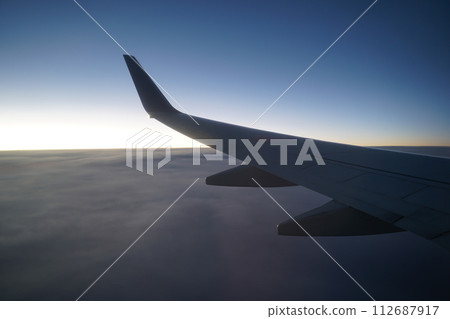 A view from the window of the airplane 112687917