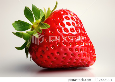 Ripe organic strawberry berry on a light background Ripe organic strawberry berry on a light background 112688005