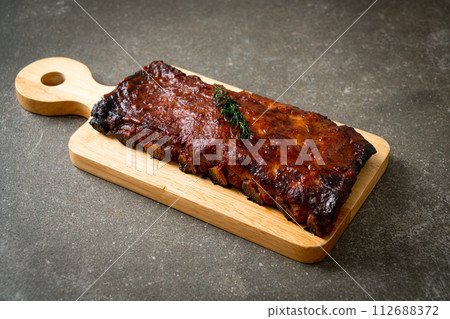 grilled and barbecue ribs pork grilled and barbecue ribs pork 112688372