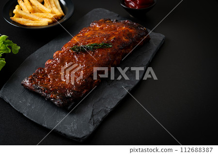 grilled and barbecue ribs pork 112688387