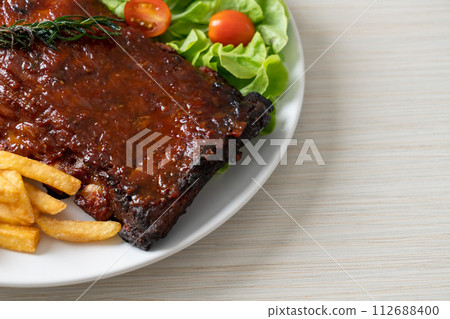 grilled and barbecue ribs pork grilled and barbecue ribs pork 112688400