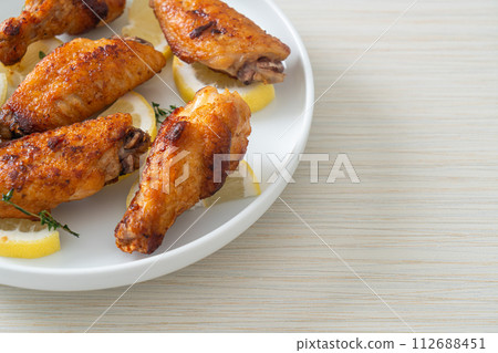 fried lemon pepper chicken wings 112688451