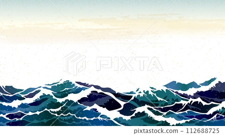 日式背景圖與海浪 112688725