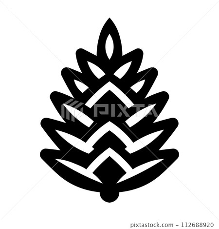 black vector pine cone icon on white background 112688920