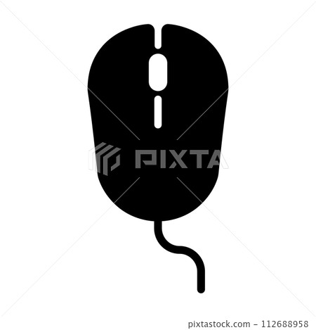 black vector pc mouse icon on white background black vector pc mouse icon on white background 112688958