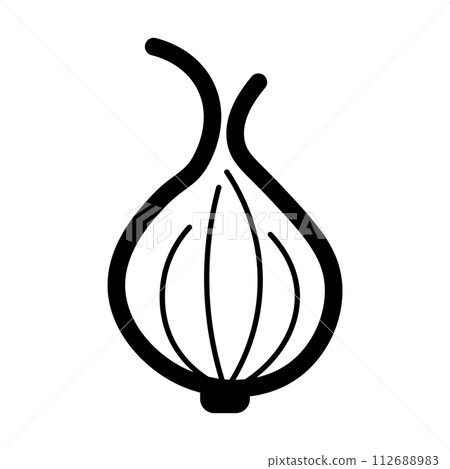 black vector onion icon on white background black vector onion icon on white background 112688983