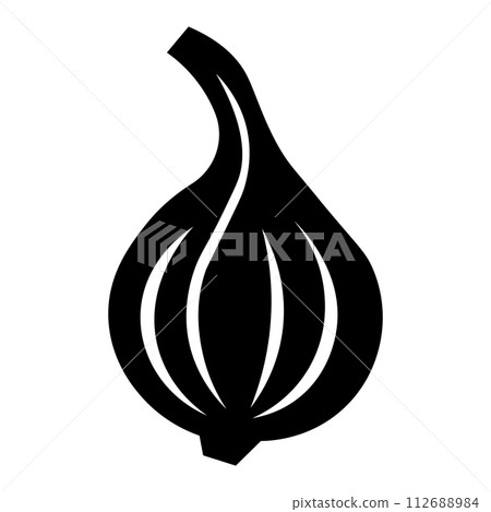 black vector onion icon on white background black vector onion icon on white background 112688984