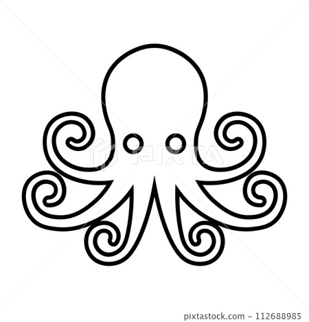 black vector octopus icon on white background black vector octopus icon on white background 112688985