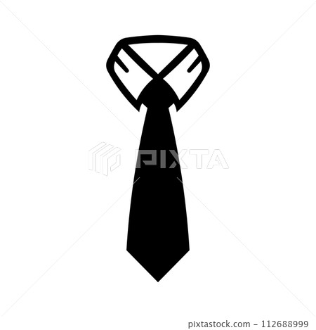 black vector necktie icon on white background 112688999
