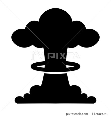 vector mushroom cloud icon on white background 112689030
