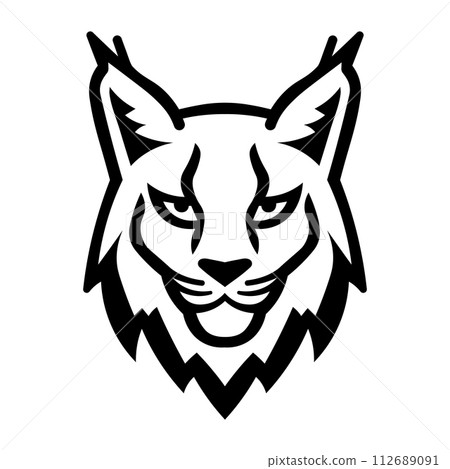 black vector lynx icon on white background 112689091