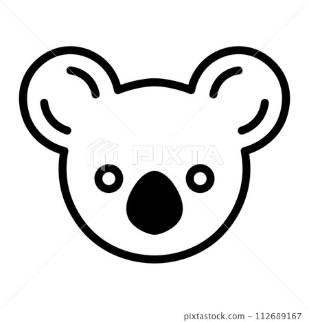 black vector koala icon on white background 112689167