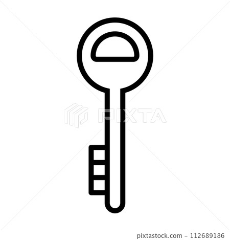 black vector key icon on white background black vector key icon on white background 112689186