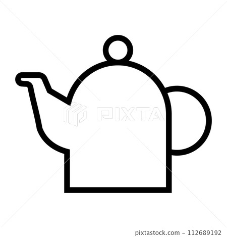 black vector kettle icon on white background black vector kettle icon on white background 112689192