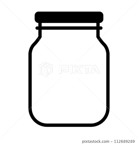 black vector jar icon on white background 112689289