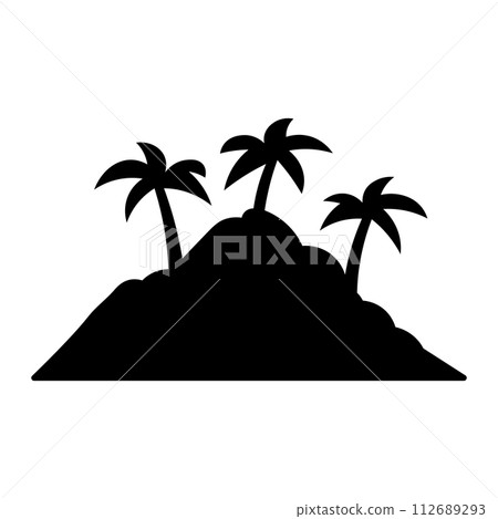 black vector island icon on white background 112689293