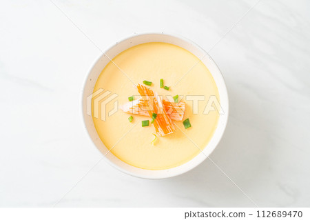 Steamed egg with crab stick 112689470