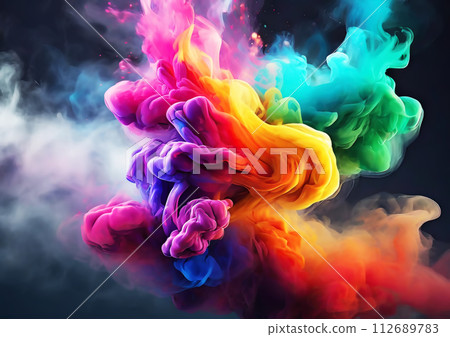 Abstract background with swirling colorful smoke [AI generated image] 112689783