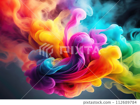 Abstract background with swirling colorful smoke [AI generated image] 112689784