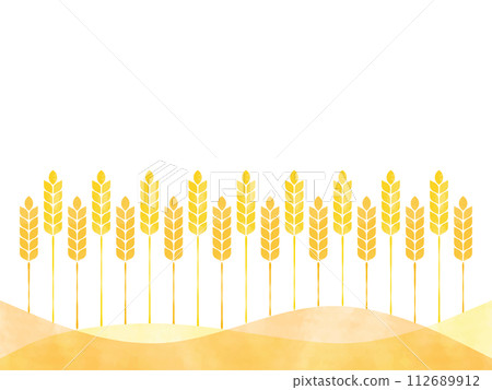 Wheat and bird frame illustration 3 Wheat and bird frame illustration 3 112689912
