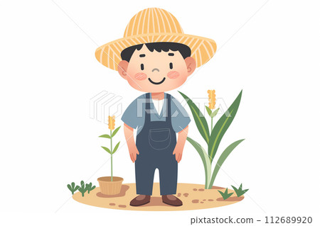 從事農業的男人的插圖 112689920