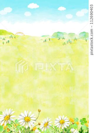 Watercolor illustration Margaret field background material 112690403