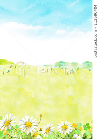 Watercolor illustration Margaret field background material 112690404