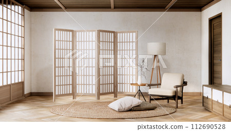 Japan armchair minimalist design muji style. 112690528