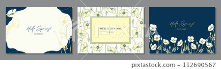 Poppy material set frame background vector illustration simple stylish Poppy material set frame background vector illustration simple stylish 112690567