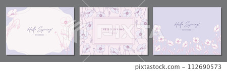 Poppy material set frame background vector illustration simple stylish 112690573