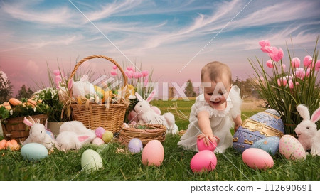 Beautiful spring colourful background for Easter Beautiful spring colourful background for Easter 112690691