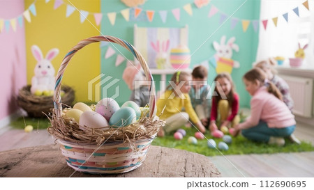 Beautiful spring colourful background for Easter 112690695