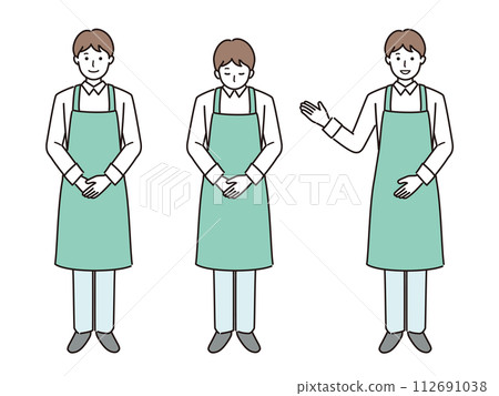 Vector illustration set of men in aprons 112691038