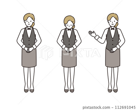 Vector illustration set of female hall staff 112691045