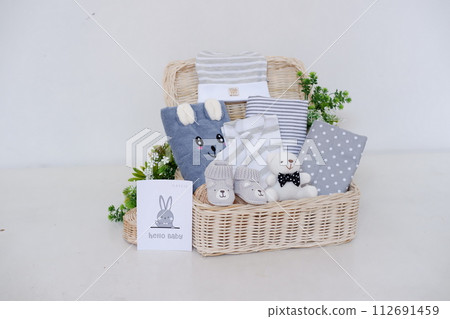 cute baby hampers as a background cute baby hampers as a background 112691459