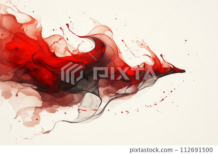 Bright red ink melting background 112691500