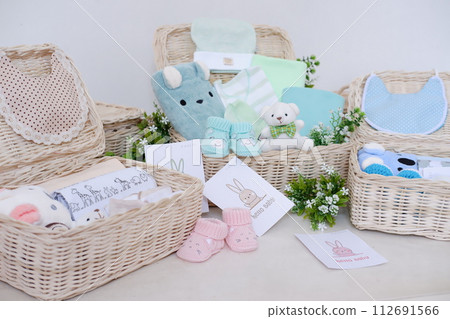 cute baby hampers as a background 112691566