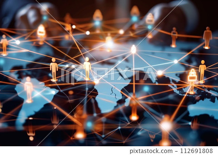 Business Hologram, Global Network Analysis and Connection. Business Hologram, Global Network Analysis and Connection. 112691808
