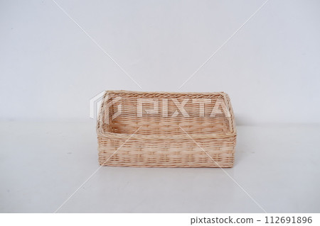 beautiful wicker basket as a background 112691896